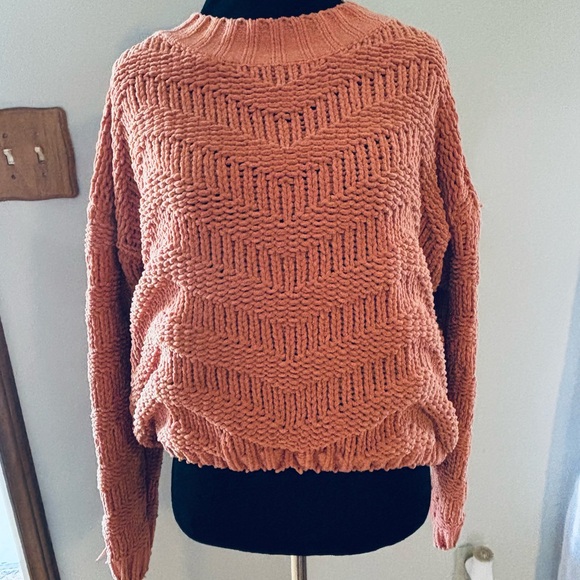 POL Soft Cable Knit Sweater Womens sz S Mock Turtleneck Academia Cottage Core - Picture 3 of 8